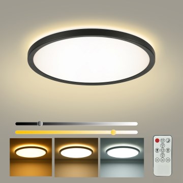 Brilagi - Dimbare LED-plafondlamp ULTRA SLIM LED/24W/230V 2700-6500K Ø 42 cm zwart + afstandsbediening
