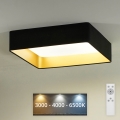 Brilagi - Dimbare LED plafondlamp VELVET SQUARE LED/24W/230V 3000/4000/6500K + afstandsbediening zwart