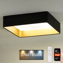 Brilagi - Dimbare LED plafondlamp VELVET SQUARE SMART LED/36W/230V 2700-6500K Wi-Fi Tuya + afstandsbediening zwart