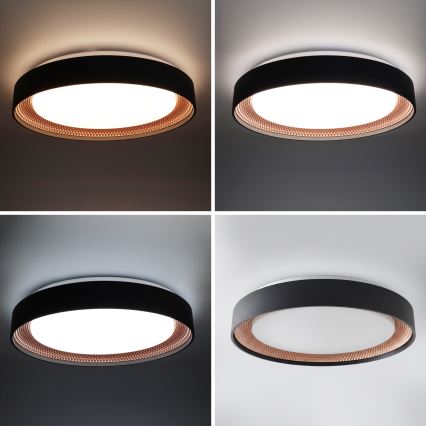 Brilagi - LED-dimbare plafondlamp WALDO LED/48W/230V 3000-6500K Ø 40 cm zwart/goud + afstandsbediening