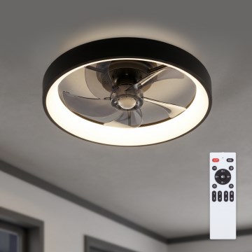 Brilagi - Dimbare LED-plafondventilator 34W/230V 3000–6500K Ø 50 cm zwart + afstandsbediening