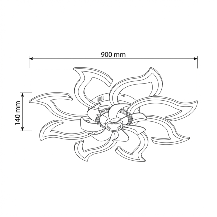 Brilagi - dimbare LED-plafondventilator LED/44W/230V 3000-6500K Ø 90 cm wit + afstandsbediening