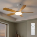 Brilagi - Dimbare LED-plafondventilator LED/34W/230V 132 cm wit/bruin + afstandsbediening