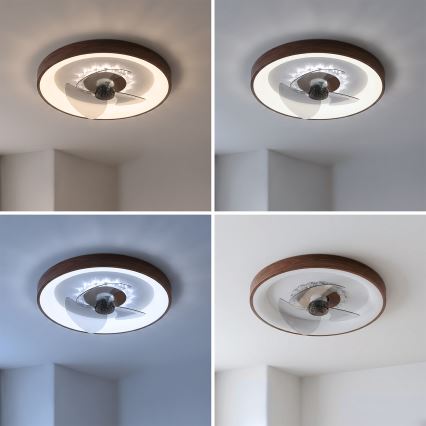 Brilagi - LED dimbare plafondventilator LED/34W/230V 3000-6500K Ø 46 cm bruin + afstandsbediening