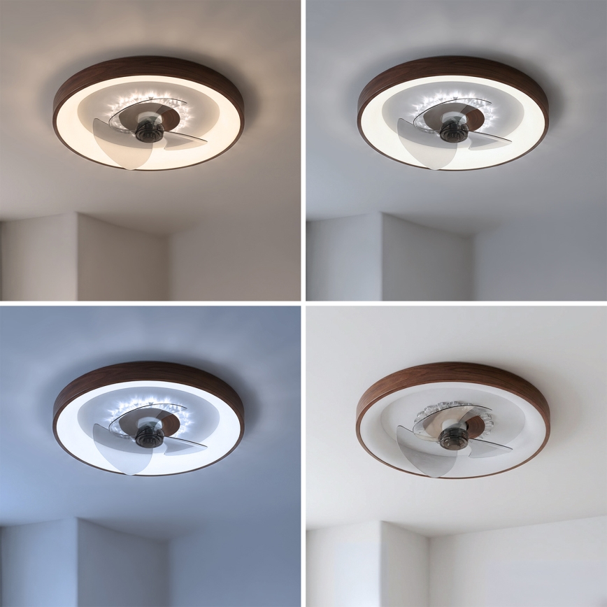 Brilagi - LED dimbare plafondventilator LED/34W/230V 3000-6500K Ø 46 cm bruin + afstandsbediening