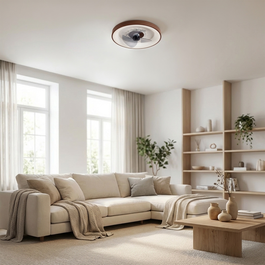 Brilagi - LED dimbare plafondventilator LED/34W/230V 3000-6500K Ø 46 cm bruin + afstandsbediening