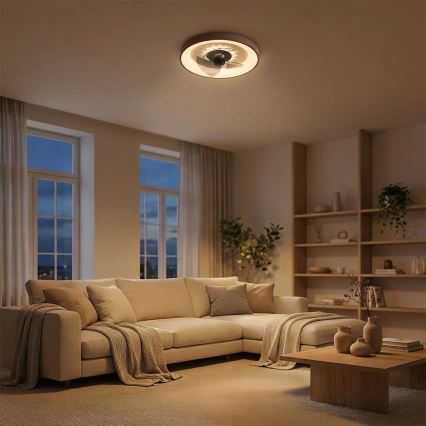 Brilagi - LED dimbare plafondventilator LED/34W/230V 3000-6500K Ø 46 cm bruin + afstandsbediening