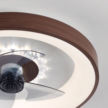 Brilagi - LED dimbare plafondventilator LED/34W/230V 3000-6500K Ø 46 cm bruin + afstandsbediening