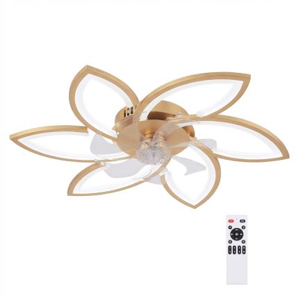 Brilagi - LED-dimbare plafondventilator LED/34W/230V 3000-6500K Ø 78 cm goudkleurig + afstandsbediening