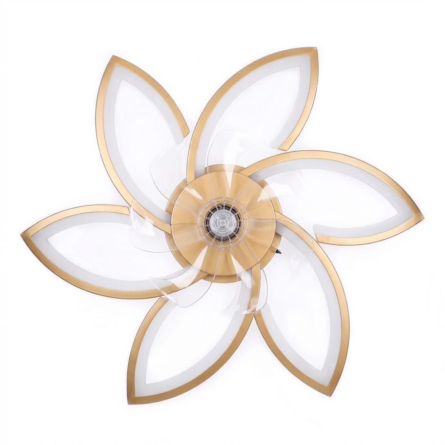 Brilagi - LED-dimbare plafondventilator LED/34W/230V 3000-6500K Ø 78 cm goudkleurig + afstandsbediening