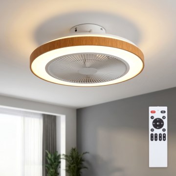Brilagi - Dimbare LED-plafondventilator LED/38W/230V 3000-6500K Ø 50 cm wit/bruin + afstandsbediening
