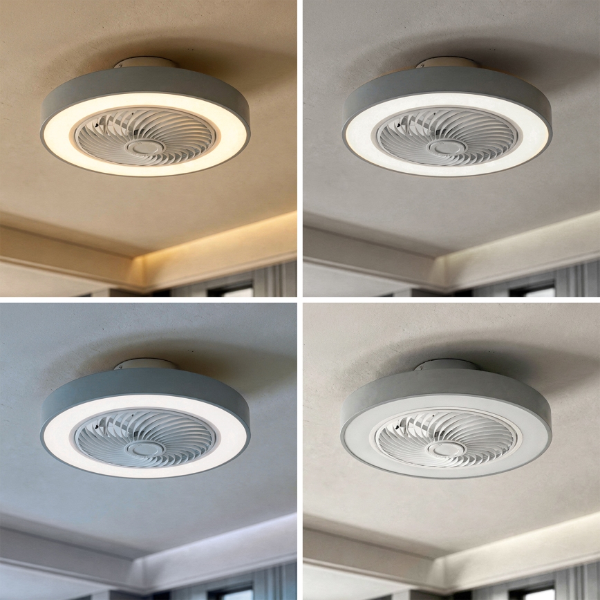 Brilagi - LED-dimbare plafondlamp met ventilator LED/38W/230V 3000-6500K 3000-6500K Ø 50 cm grijs + afstandsbediening