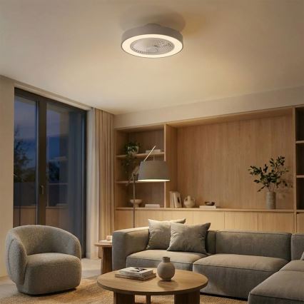 Brilagi - LED-dimbare plafondlamp met ventilator LED/38W/230V 3000-6500K 3000-6500K Ø 50 cm grijs + afstandsbediening