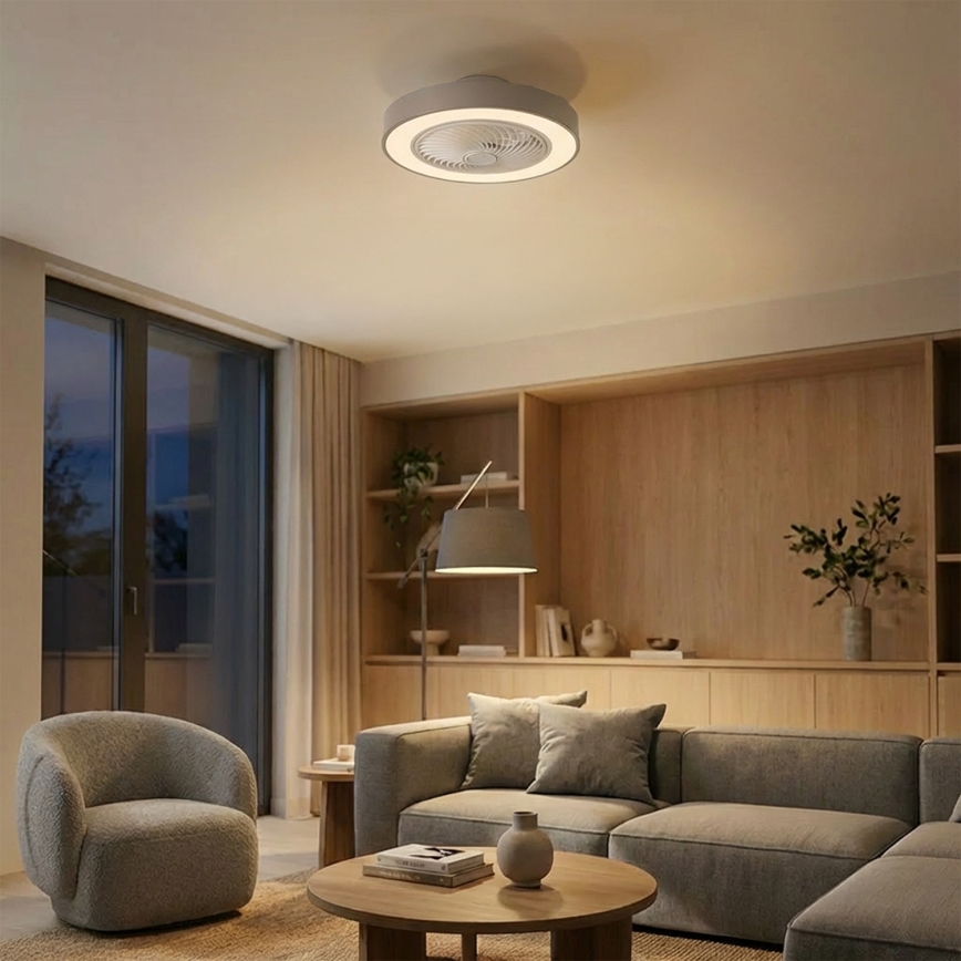 Brilagi - LED-dimbare plafondlamp met ventilator LED/38W/230V 3000-6500K 3000-6500K Ø 50 cm grijs + afstandsbediening