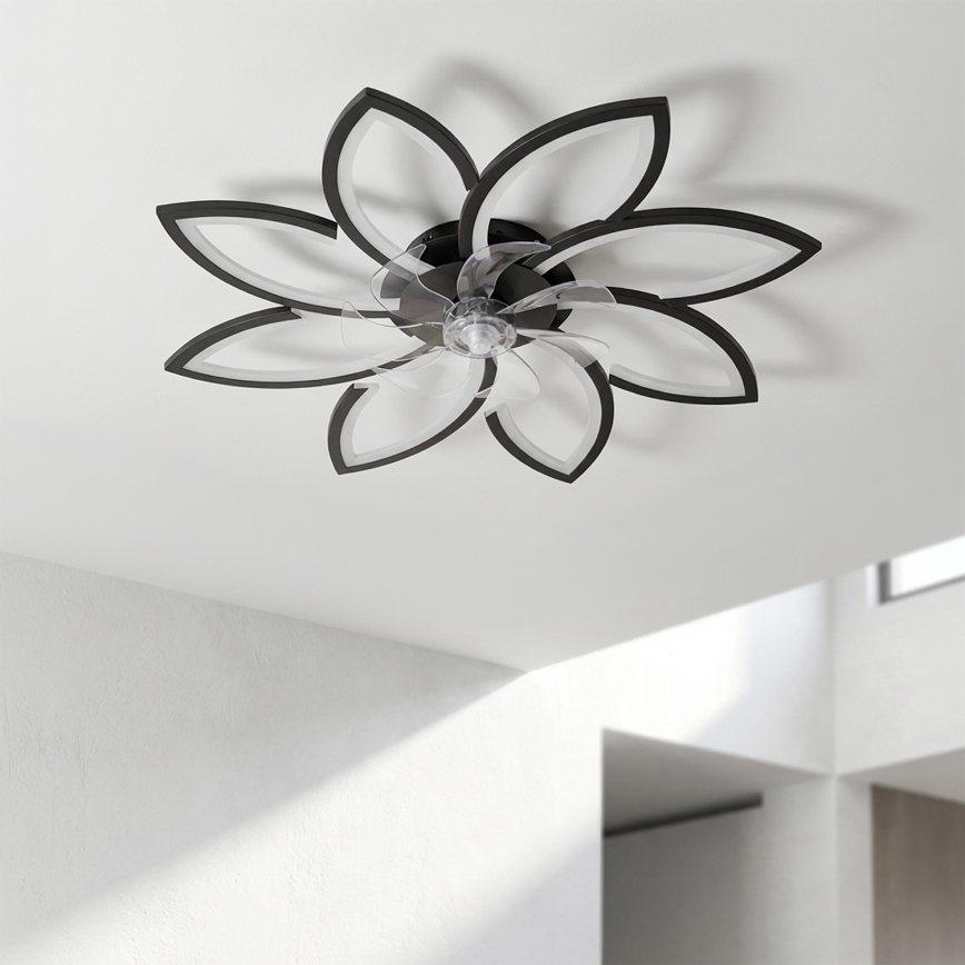 Brilagi - Dimbare LED-plafondventilator LED/43W/230V 3000–6500K Ø 90 cm zwart + afstandsbediening