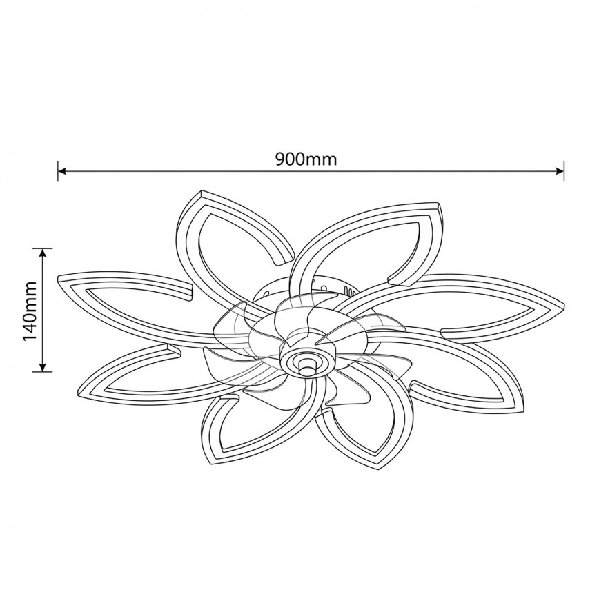 Brilagi - Dimbare LED-plafondventilator LED/43W/230V 3000–6500K Ø 90 cm zwart + afstandsbediening