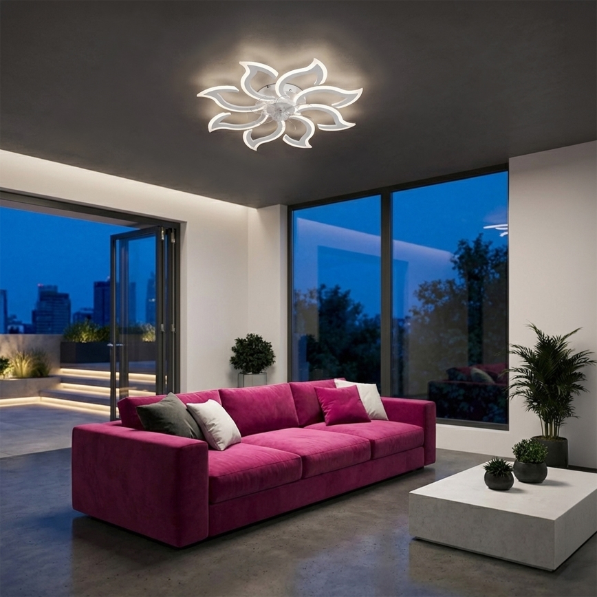 Brilagi - Dimbare LED-plafondventilator LED/44W/230V Ø 90 cm wit + afstandsbediening