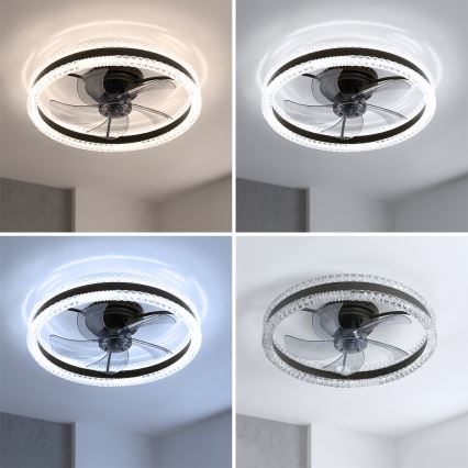 Brilagi - Dimbare LED-plafondventilator LED/62W/230V Ø 50 cm zwart + afstandsbediening