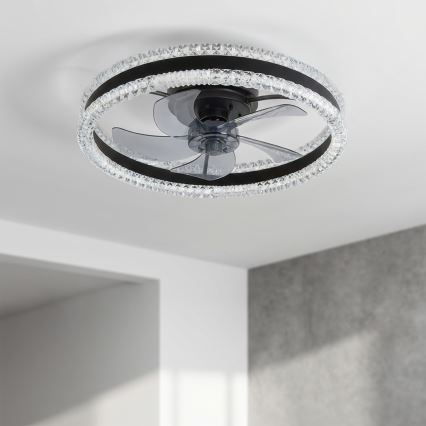 Brilagi - Dimbare LED-plafondventilator LED/62W/230V Ø 50 cm zwart + afstandsbediening