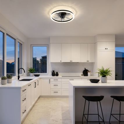 Brilagi - Dimbare LED-plafondventilator LED/62W/230V Ø 50 cm zwart + afstandsbediening