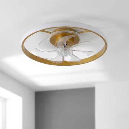 Brilagi - Dimbare LED-plafondventilator 66W/230V 3000-6500K Ø 55 cm wit/goud + afstandsbediening