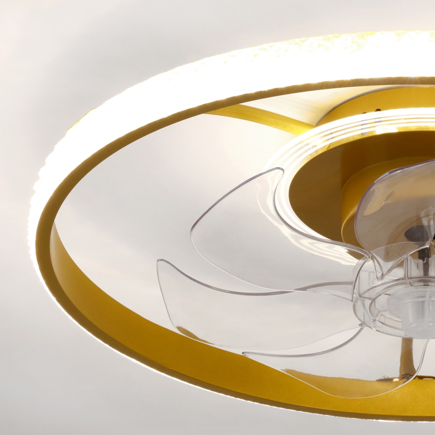 Brilagi - Dimbare LED-plafondventilator 66W/230V 3000-6500K Ø 55 cm wit/goud + afstandsbediening