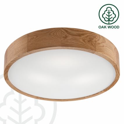 Brilagi - dimbare LED RGBW plafondlamp CARVALHO 3xE27/9W/230V 2700–6500K Wi-Fi, eiken Ø 47,5 cm