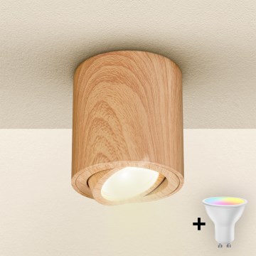 Brilagi - dimbare LED RGBW-spot MIA 1xGU10/6W/230V 3000K 84x80 mm bruin