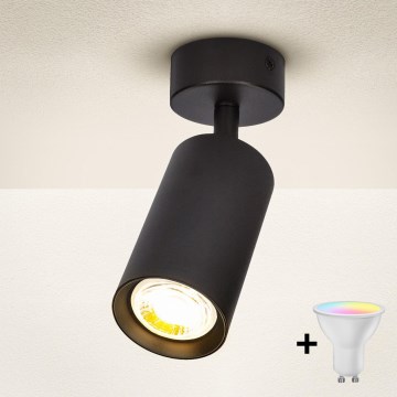 Brilagi - Dimbare LED RGBW spot SELE 1xGU10/4,8W/230V 3000K zwart + afstandsbediening