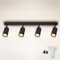 Brilagi - Dimbare LED RGBW spot SELE 4xGU10/6W/230V 3000K zwart/goud + afstandsbediening