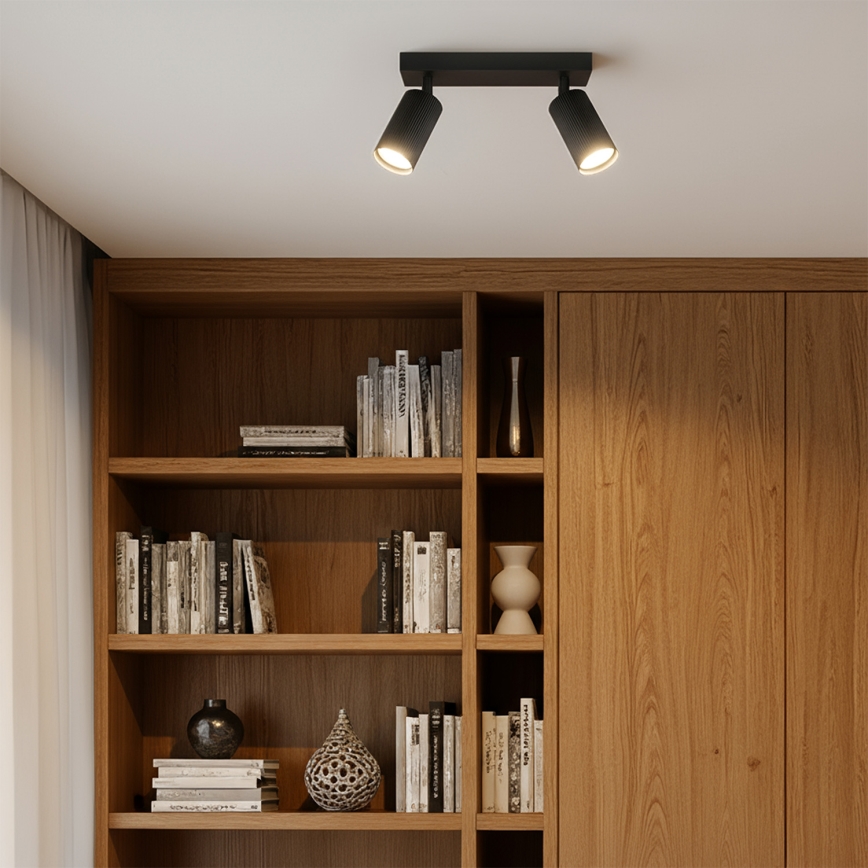 Brilagi - LED RGBW Dimbare spot SELE MODERN 2xGU10/4,8W/230V 3000K zwart + afstandsbediening