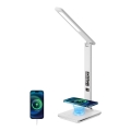 Brilagi - Dimbare LED-tafellamp met draadloos QI-opladen en USB REGINA LED/8,5W/230V wit