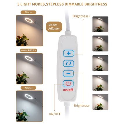 Brilagi - Dimbare LED tafellamp met een vergrootglas ​ LENS LED/12W/5V 3000/4200/6000K wit