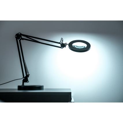 Brilagi - Dimbare LED tafellamp met een vergrootglas ​ LENS LED/12W/5V 3000/4200/6000K zwart