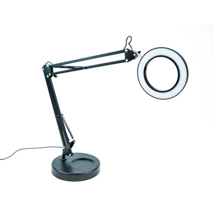 Brilagi - Dimbare LED tafellamp met een vergrootglas ​ LENS LED/12W/5V 3000/4200/6000K zwart