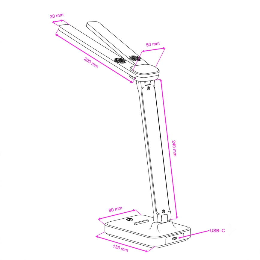 Brilagi - Dimbare LED-tafellamp MODO DUO LED/8W/5V 3000/4000/6500K wit