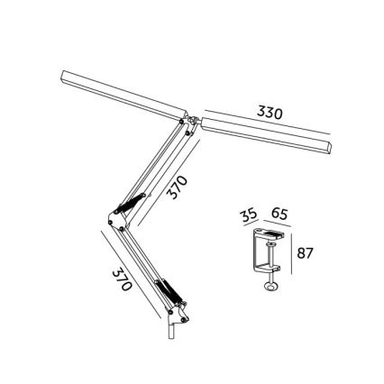 Brilagi - LED Dimbaar flexibel tafellamp VARIO 2xLED/14W/230V 3000-6000K wit