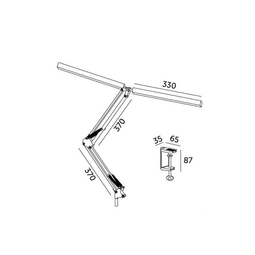 Brilagi - LED Dimbaar flexibel tafellamp VARIO 2xLED/14W/230V 3000-6000K wit