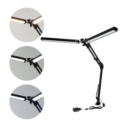 Brilagi - LED Dimbaar flexibel tafellamp VARIO 2xLED/14W/230V 3000-6000K zwart