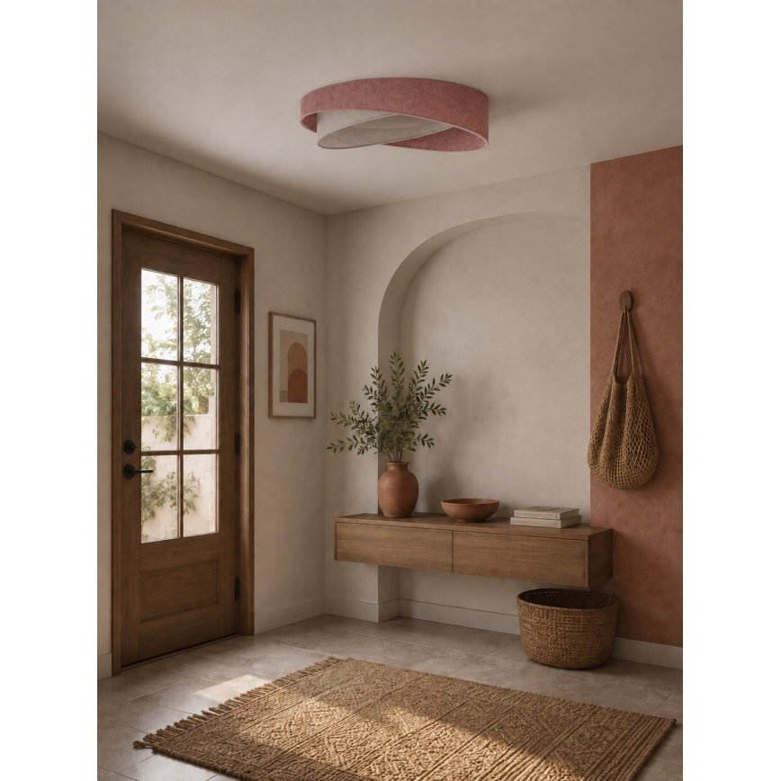 BRILAGI - LED Dimbare plafondlamp VELVET TWIST LED/36W/230V 3000-6000K Ø 65 cm Wi-Fi Tuya Beacon roze/crème + afstandsbediening