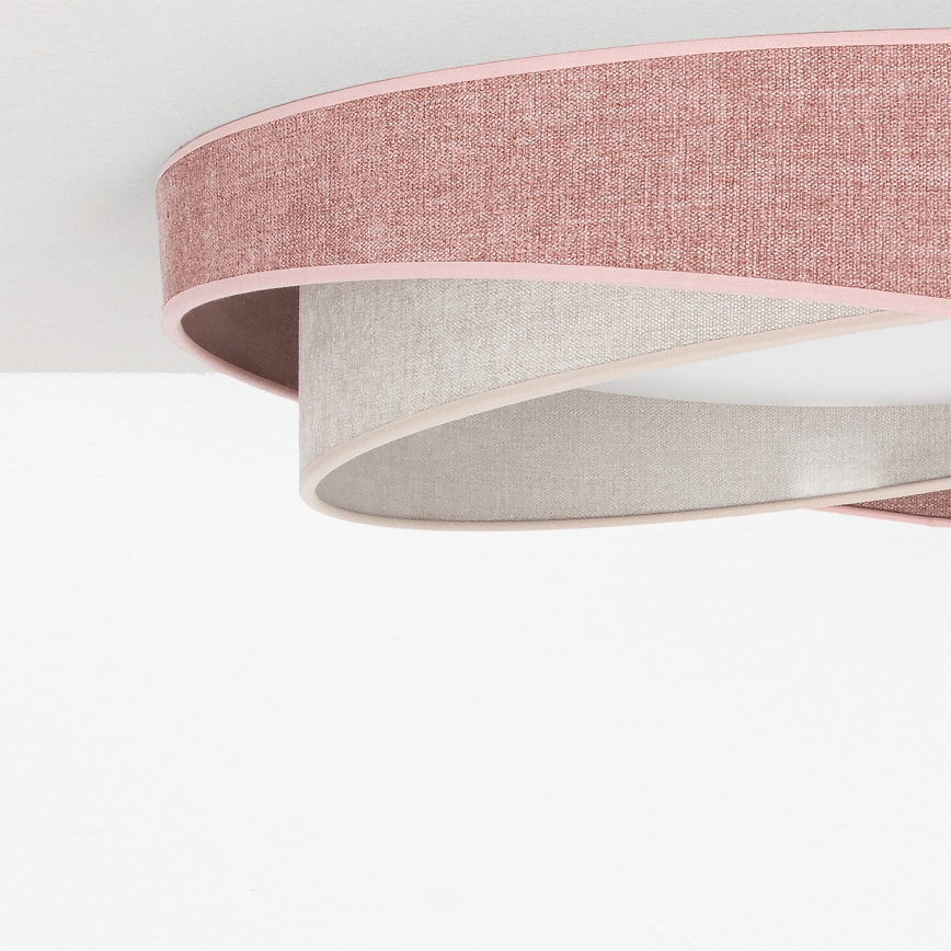 BRILAGI - LED Dimbare plafondlamp VELVET TWIST LED/36W/230V 3000-6000K Ø 65 cm Wi-Fi Tuya Beacon roze/crème + afstandsbediening