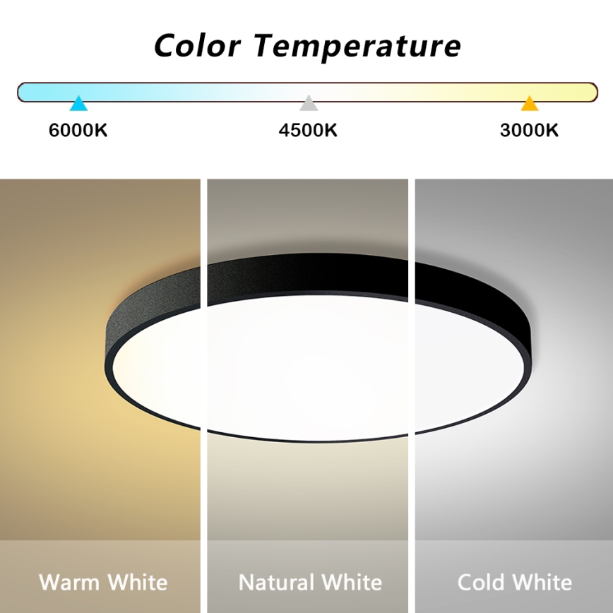 Brilagi - LED dimbare plafondlamp POOL SMART LED/100W/230V 3000-6000K Ø 80 cm Wi-Fi Tuya zwart + afstandsbediening