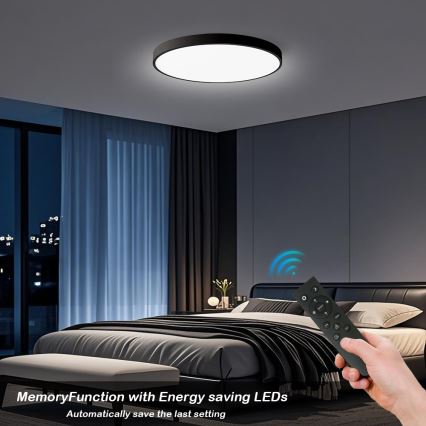 Brilagi - LED dimbare plafondlamp POOL SMART LED/100W/230V 3000-6000K Ø 80 cm Wi-Fi Tuya zwart + afstandsbediening