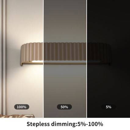 BRILAGI - LED dimbare wandlamp FALCON MODERN LED/14W/230V 3000-6000K 40 cm beige + afstandsbediening