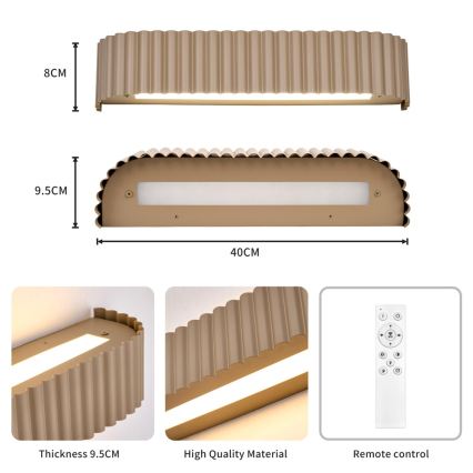BRILAGI - LED dimbare wandlamp FALCON MODERN LED/14W/230V 3000-6000K 40 cm beige + afstandsbediening