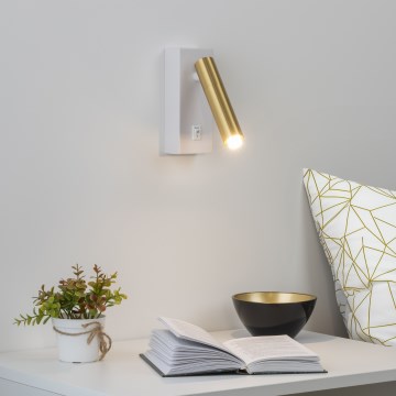 Brilagi - Dimbare LED wandspot MAYA 1xG9/4W/230V wit/goud