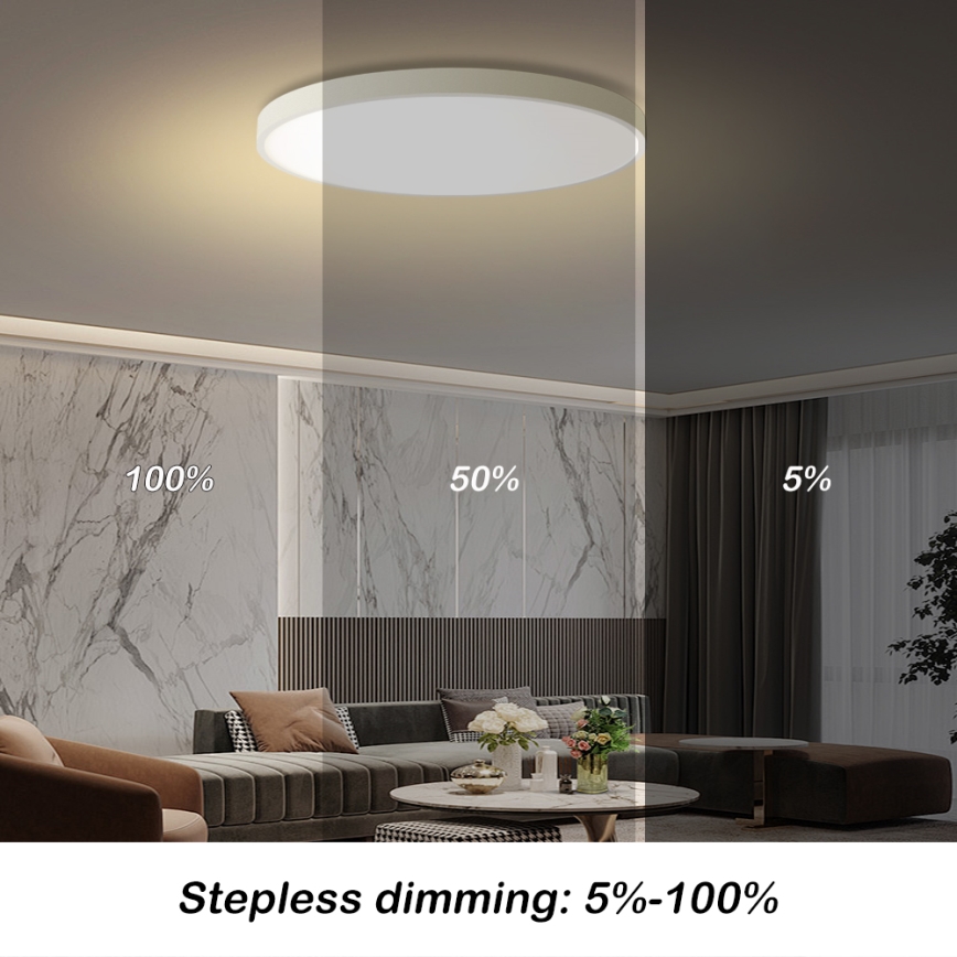 Brilagi - Dimbare LED-plafondlamp POOL SMART LED/100W/230V 3000-6000K Ø 80 cm Wi-Fi Tuya wit + afstandsbediening