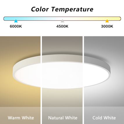 Brilagi - Dimbare LED-plafondlamp POOL SMART LED/100W/230V 3000-6000K Ø 80 cm Wi-Fi Tuya wit + afstandsbediening