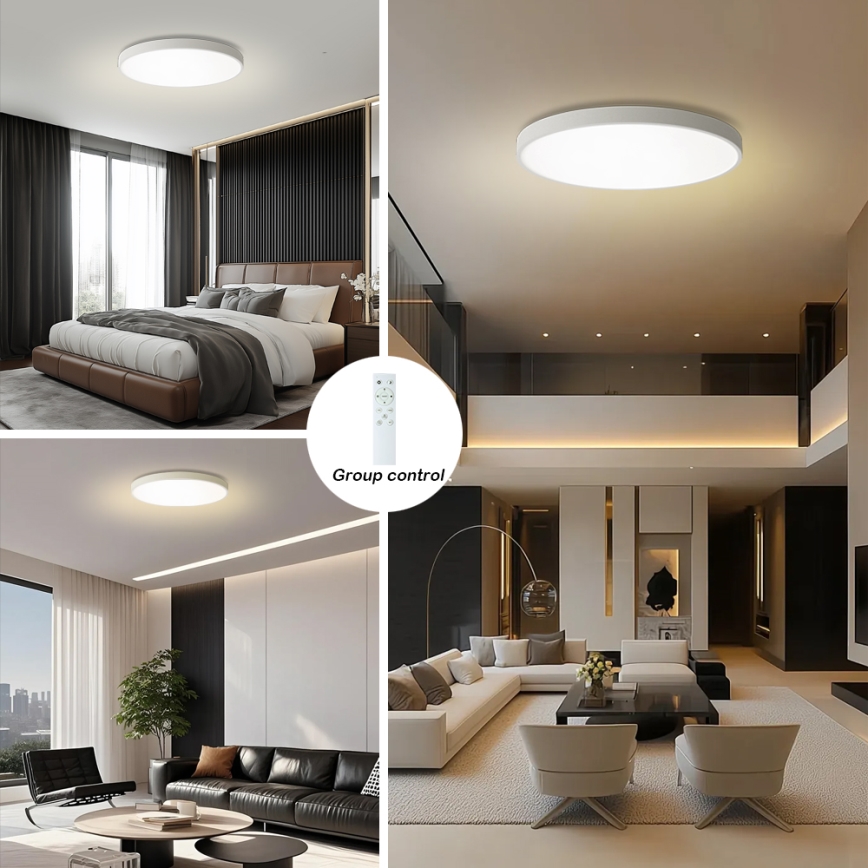 Brilagi - Dimbare LED-plafondlamp POOL SMART LED/100W/230V 3000-6000K Ø 80 cm Wi-Fi Tuya wit + afstandsbediening