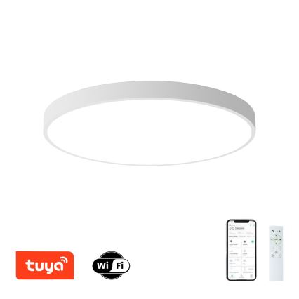 Brilagi - Dimbare LED-plafondlamp POOL SMART LED/100W/230V 3000-6000K Ø 80 cm Wi-Fi Tuya wit + afstandsbediening